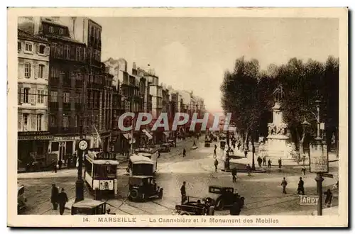 Marseille - La Cannebiere et le Monument des Mobiles - Cartes postales