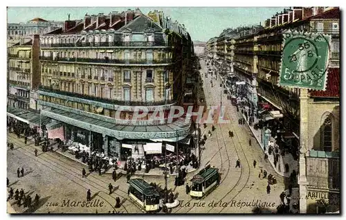 Marseille - La Rue de la Republique Samaritaine - Cartes postales