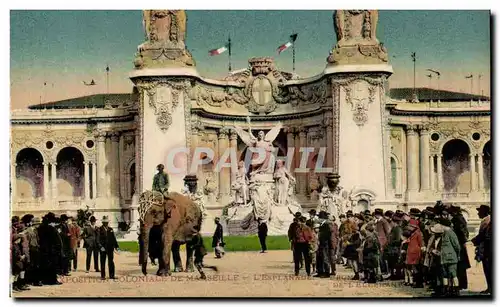 Marseille - Exposition Coloniale - Esplanade Enfants Elephant - Ansichtskarte AK