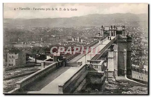 Marseille - Panorama pris de Notre Dame de la Garde - Ansichtskarte AK