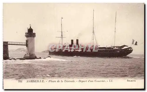 Marseille - Phare de la Destrade - Depart d'un courrier - lighthouse - Cartes postales