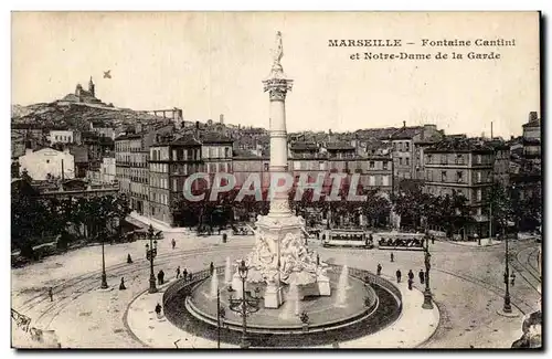 Marseille - Fontaine Cantini - Notre Dame de la Garde - Ansichtskarte AK