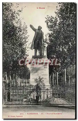 Narbonne - Statue Gambetta - Cartes postales