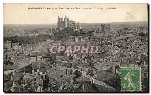 Narbonne - Panorama - Prise du Clocher de St Paul - Cartes postales
