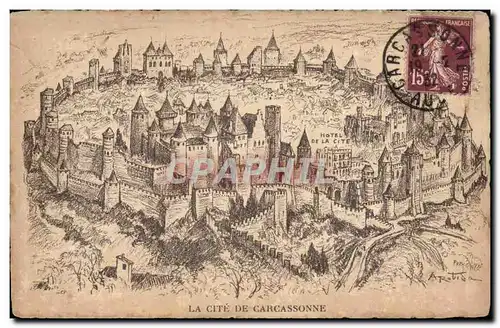 Carcassonne - La Cite - Illustration - Cartes postales