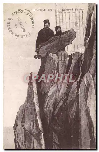 Chateau d&#39If - Illustration - Edmond Dantes jete a la mer - Ansichtskarte AK