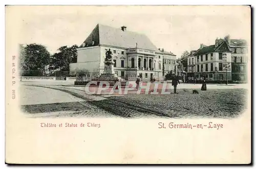 St Germain en Laye - Theatre et Statue de Thiers - Ansichtskarte AK