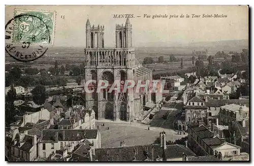 Mantes Vue Generale prise de la Tour Saint Maclou - Cartes postales