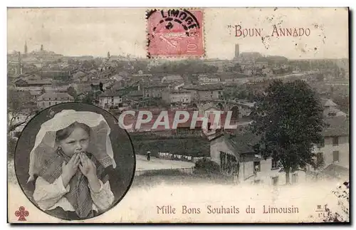 Mille Bons Souhaits du Limousin - Enfant - souvenir - Cartes postales