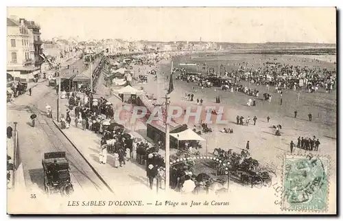 Cartes postales Les Sables d'olonne La plage un jour de courses Ane Donkey