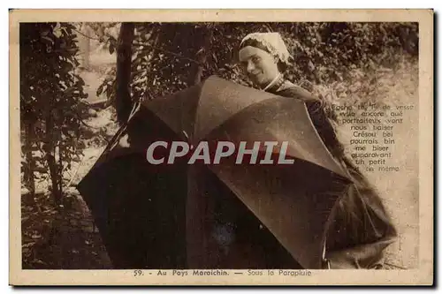 Cartes postales au pays maraichin Sous le parapluie Folklore Costume