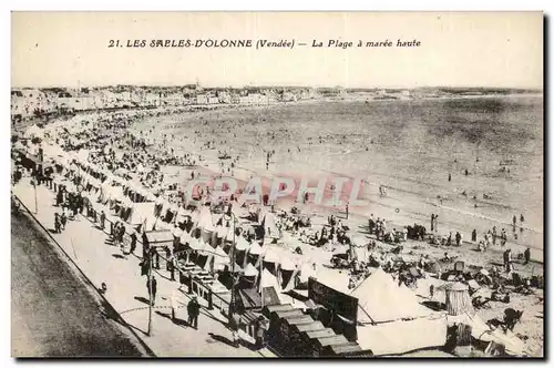 Cartes postales Les Sables d&#39olonne La plage a maree haute