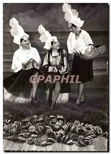 Ansichtskarte AK Costumes sablais Sablaises raccomodant les filets Folklore Costume