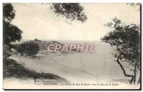 Cartes postales Noirmoutier Les ruines du fort St Pierre vues du bois de la Chaize