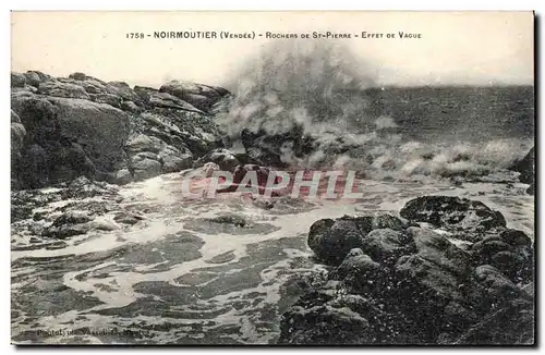 Cartes postales Noirmoutier Rochers de St Pierre Effet de vague