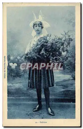 Cartes postales Sablaise Folklore Costume Coiffe