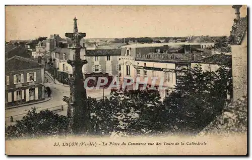 Cartes postales Lucon La place du commerce vue des tours de la cathedrale