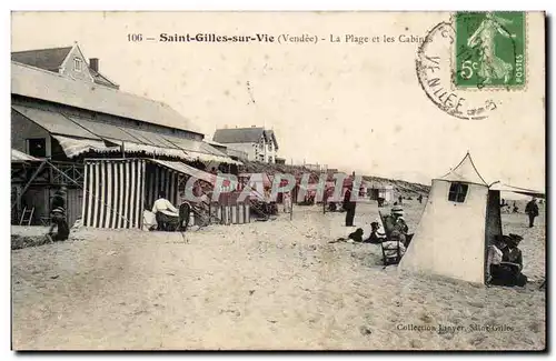 Cartes postales Saint Gilles Croix de Vie La plage et les cabines