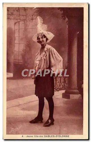 Cartes postales Les Sables d&#39Olonne Jeune fille Folklore Costume Coiffe