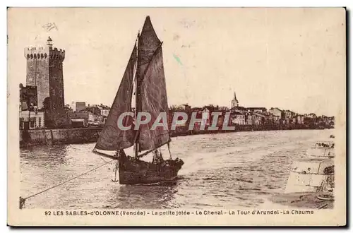 Cartes postales Les Sables d&#39olonne La petite jetee Le chenal La tour d&#39Arundel La chaume