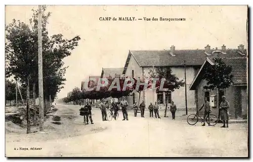 Cartes postales Militaria Camp de Mailly Vue des baraquements
