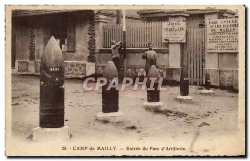 Cartes postales Militaria Camp de Mailly Entree du parc d'artillerie