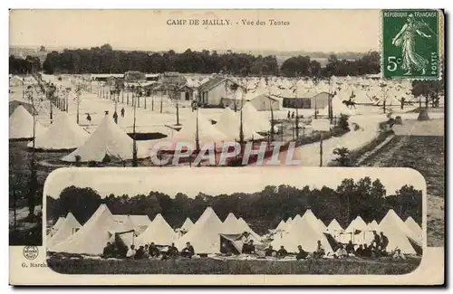 Cartes postales Militaria Camp de Mailly Vue des tentes