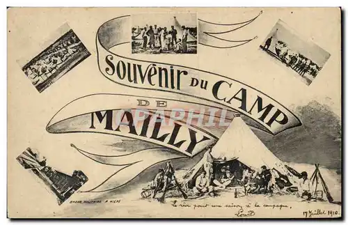 Cartes postales Militaria Camp de Mailly Souvenir