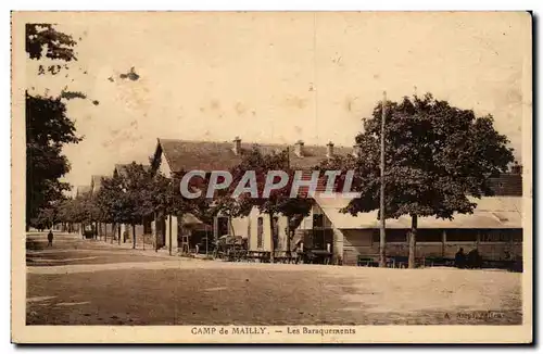 Cartes postales Militaria Camp de Mailly Les baraquements