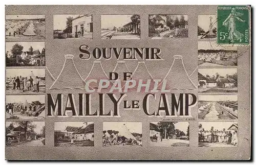 Cartes postales Militaria Camp de Mailly Souvenir