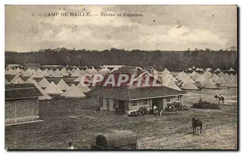 Ansichtskarte AK Militaria Camp de Mailly Tentes et cuisines