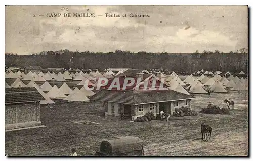 Cartes postales Militaria Camp de Mailly Tentes et cuisines