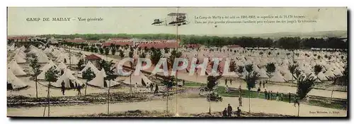 Cartes postales CARTE DOUBLE Militaria Camp de Mailly Vua generale Aeroplane