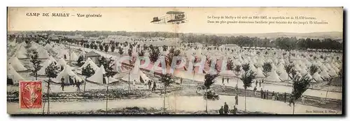 Cartes postales CARTE DOUBLE Militaria Camp de Mailly Vue generale Avion Aeroplane