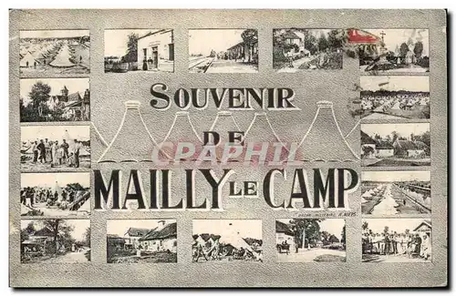 Cartes postales Militaria Camp de Mailly Souvenir