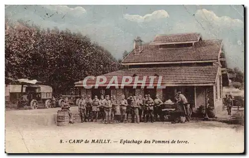 Cartes postales Militaria Camp de Mailly Epluchage des pommes de terre