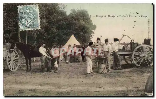 Cartes postales Militaria Camp de Mailly Ecoles a feu La forge Forgeron
