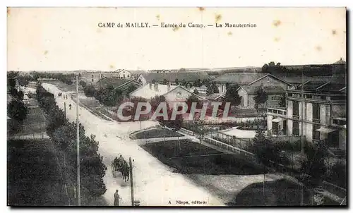 Cartes postales Militaria Camp de Mailly Entree du camp La manutention