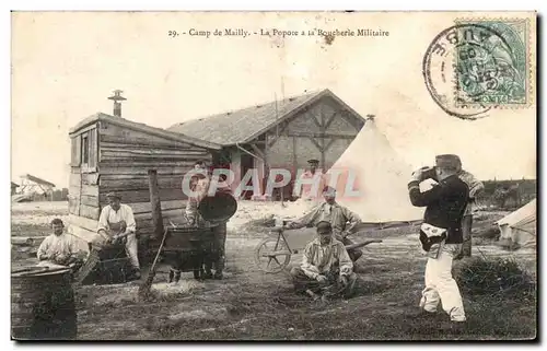 Cartes postales Militaria Mailly le Camp La popote a la boucherie militaire