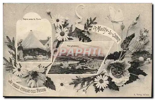 Cartes postales Militaria Mailly le Camp Souvenir