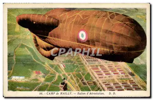 Cartes postales Militaria Mailly le Camp Ballon d&#39aerostation