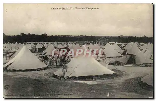 Cartes postales Militaria Mailly le Camp Vue d&#39un campement