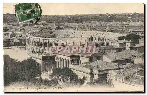 Cartes postales Nimes Vue generale Arenes