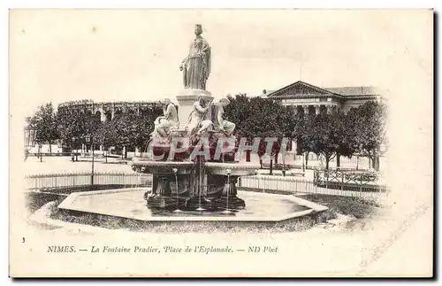 Ansichtskarte AK Nimes La fontaine Pradier place de l&#39esplanade