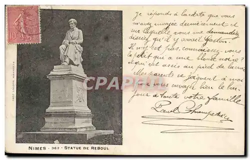 Cartes postales Nimes Statue de Reboul