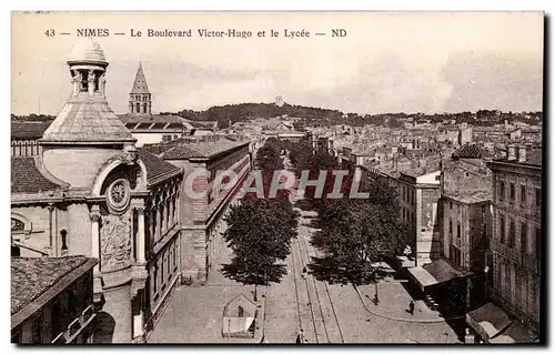 Ansichtskarte AK Nimes Le boulevard Victor Hugo et le lycee