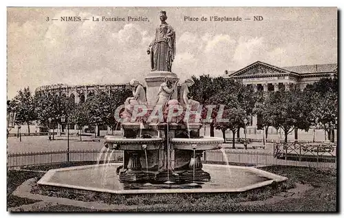 Cartes postales Nimes La fontaine Pradier Place de l'esplanade