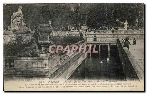 Cartes postales Nimes Jardin de la fontaine Bains romains