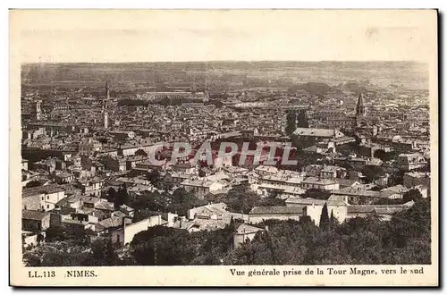 Cartes postales Nimes Vue generale prise de la Tour Magne vers le sud