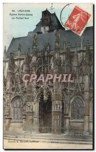 Cartes postales Louviers Eglise Notre Dame Le portail sud